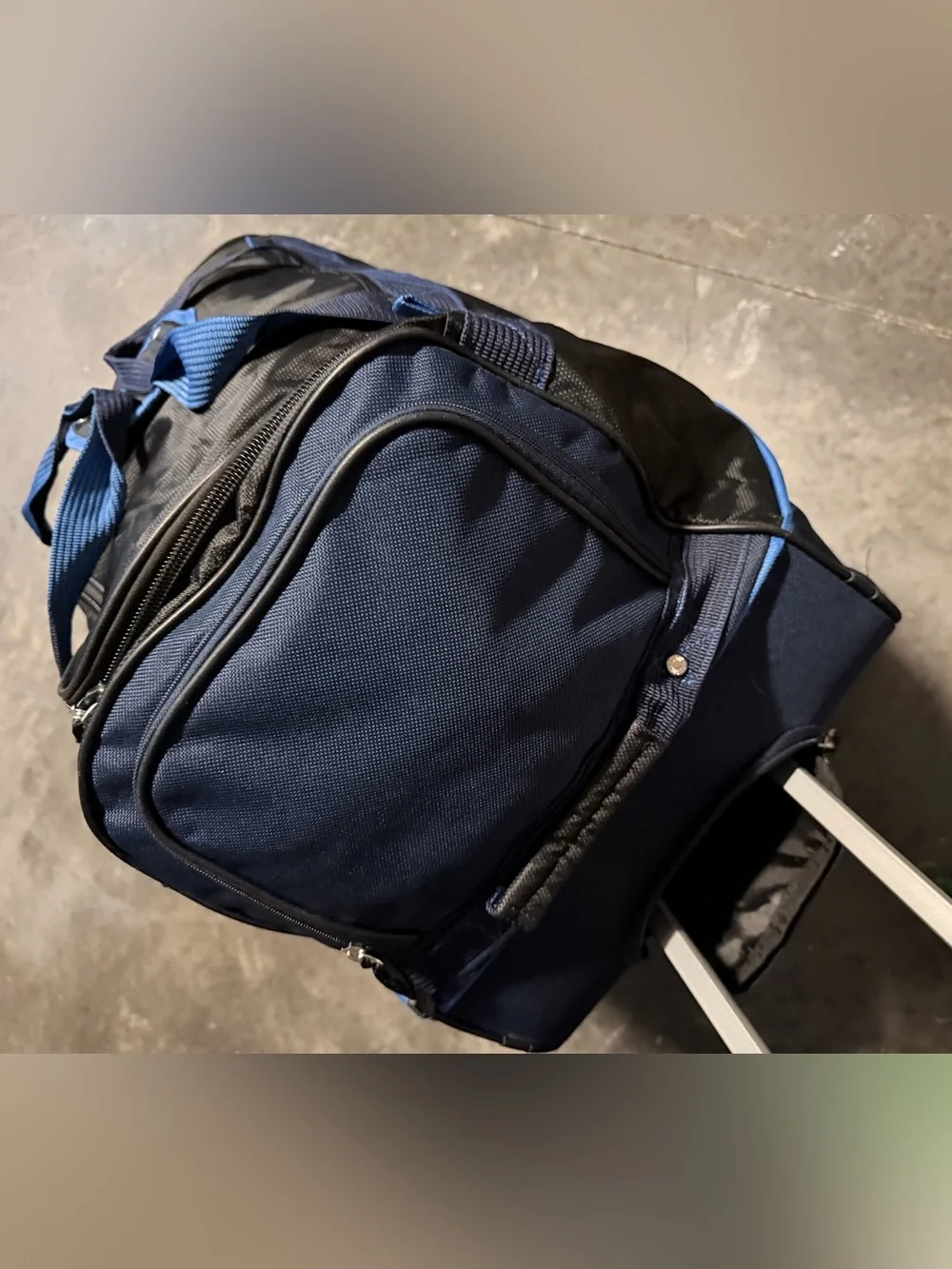 Nautica Royal Blue Rolling Travel Duffel with Bold Logo